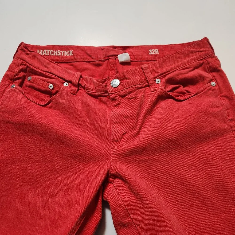 J.Crew Matchstick Slim Jeans Coral Orange 32x33 Stretch Men’s Summer Pants